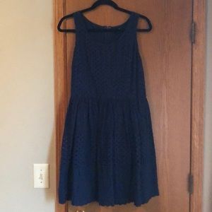 Navy a-line eyelet summer dress